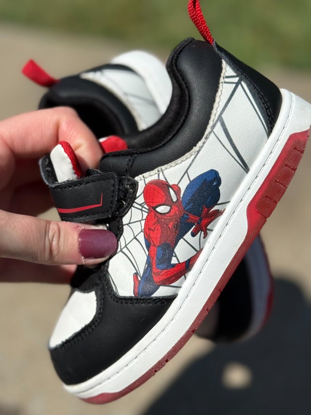 Marvel Spider-Man Kids 9C Black White Red Sneakers Y2K Superhero Streetwear4134